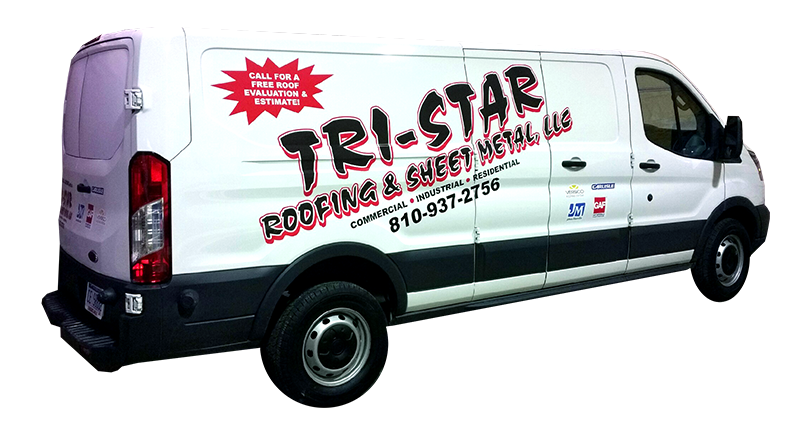 Tri-Star Roofing van 